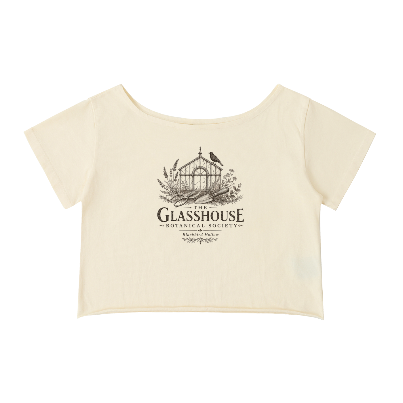 The Glasshouse Botanical Society Tee — Off-Shoulder