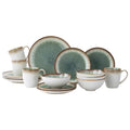 WHITEPEONY Stoneware Dinner Set — Gemstone Green, Service for 4 (16 pc)