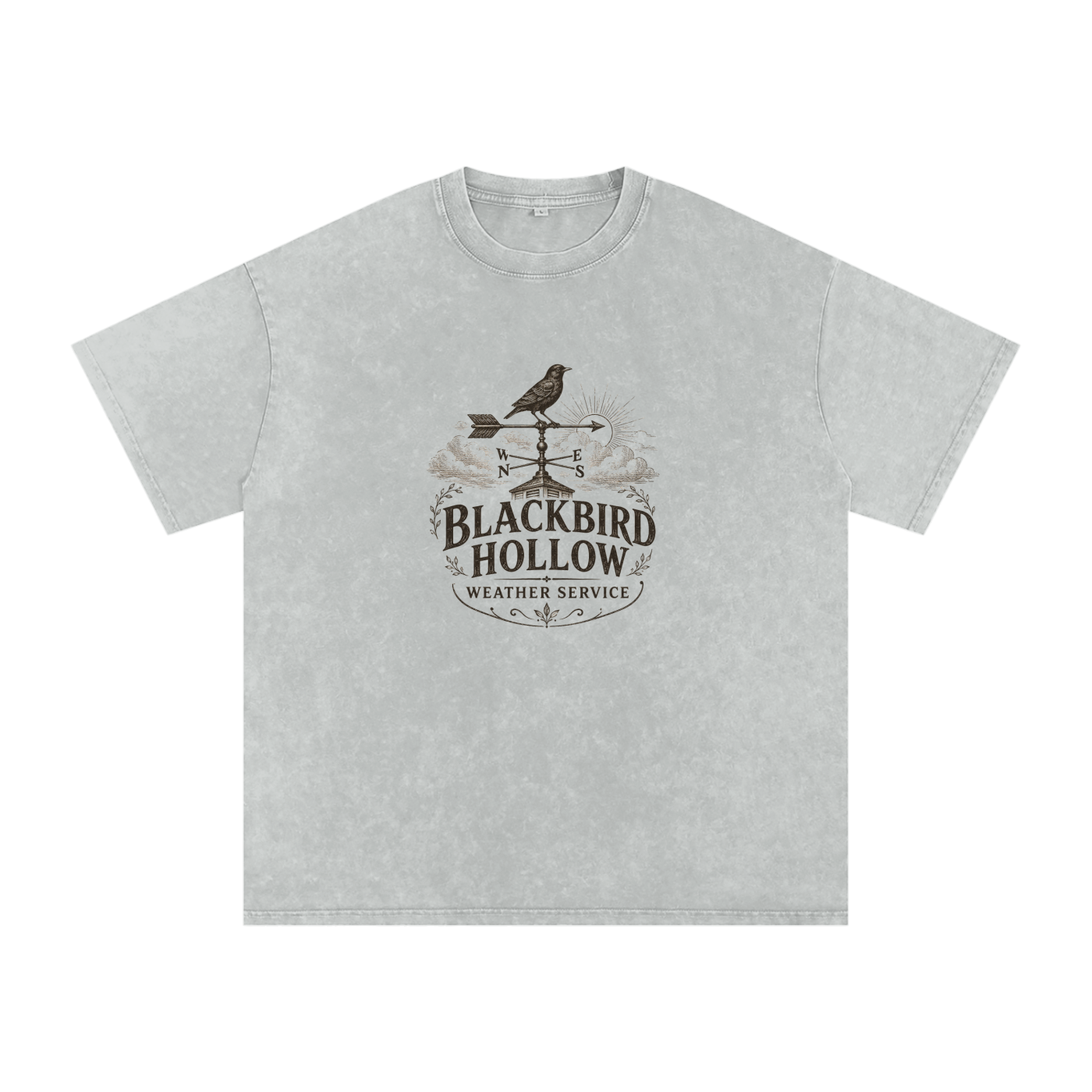 Blackbird Hollow Weather Service Tee — Snow Wash