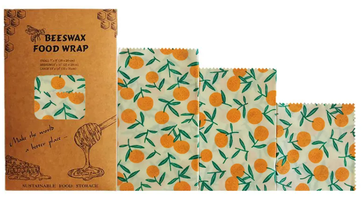 Reusable Beeswax Food Wrap (Set of 3)