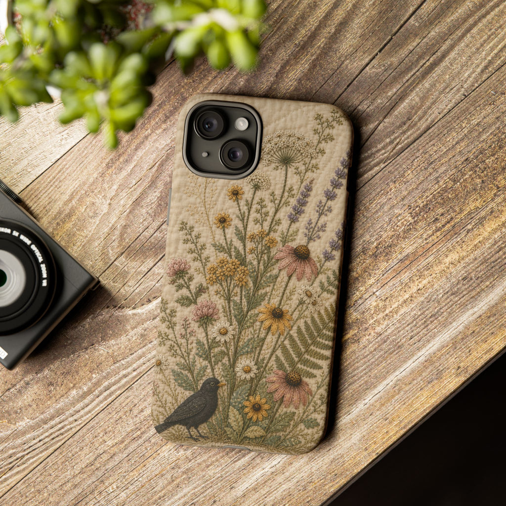 Floral Matte iPhone Case for iPhone 15–17, Quilted Meadow
