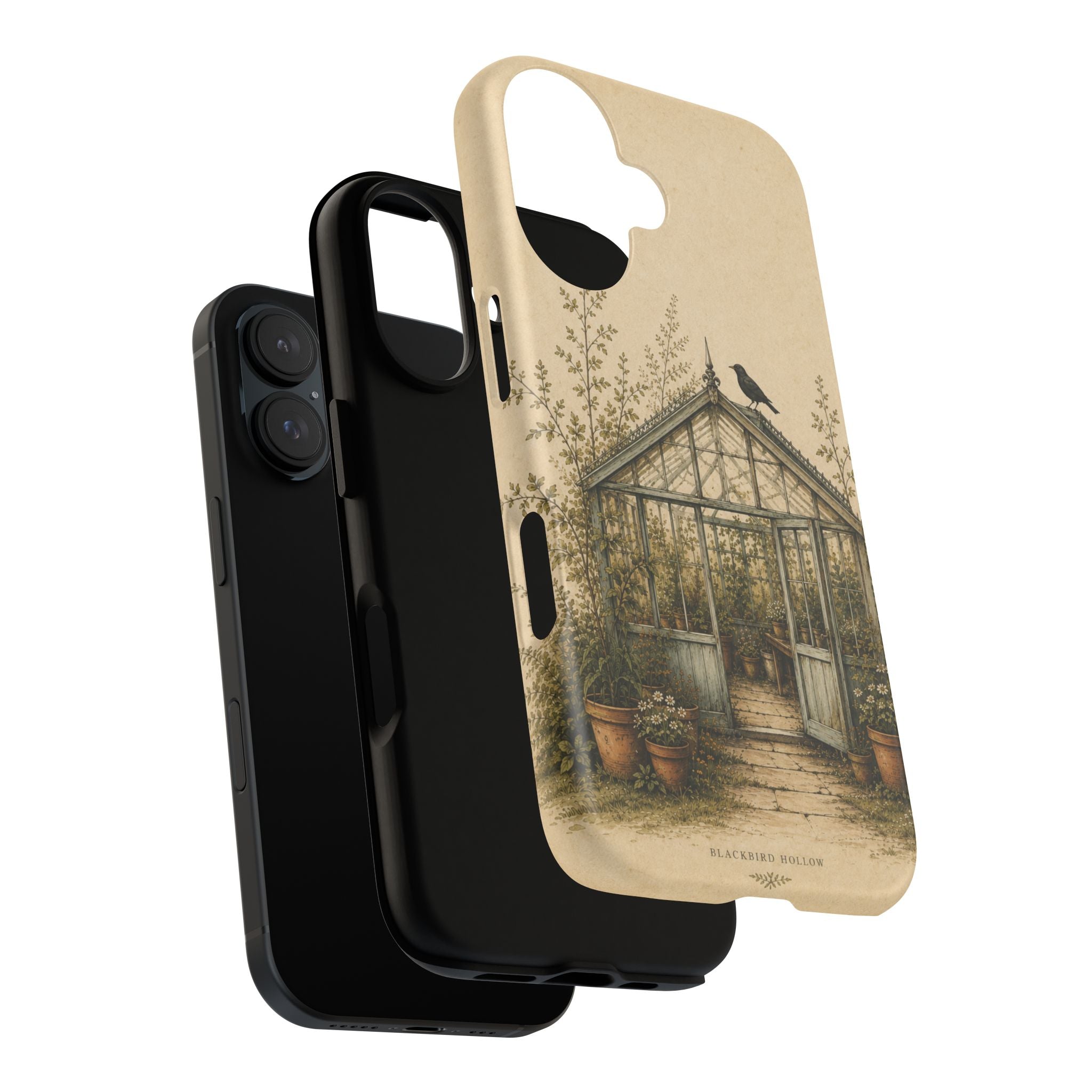 Vintage Greenhouse iPhone Case for iPhone 15–17, Botanical Art