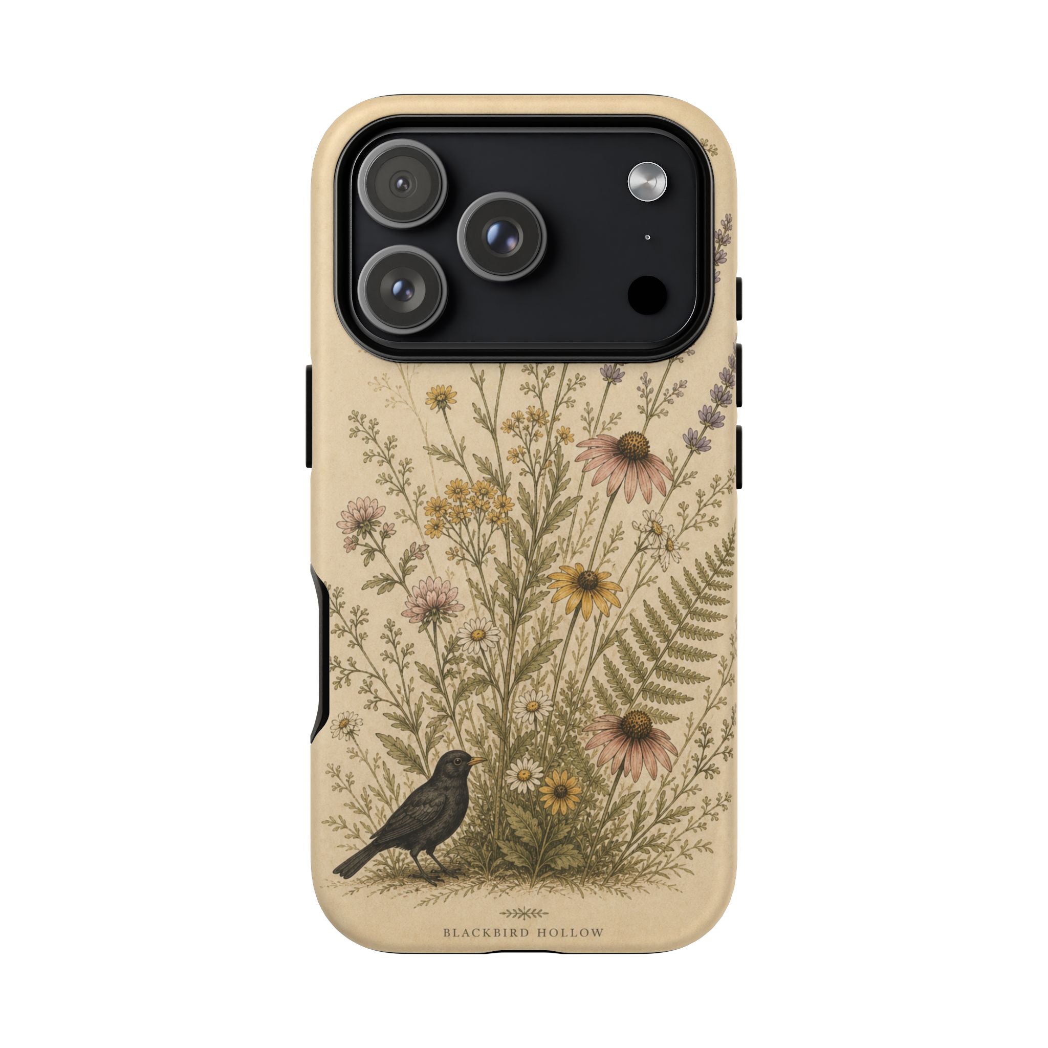 Vintage Botanical iPhone Case for iPhone 15–17, Wildflower Meadow