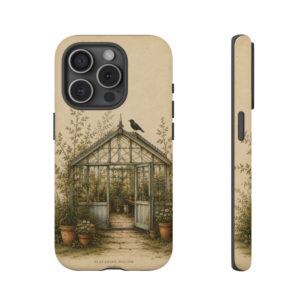Vintage Greenhouse iPhone Case for iPhone 15–17, Botanical Art