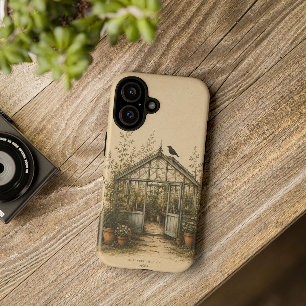 Vintage Greenhouse iPhone Case for iPhone 15–17, Botanical Art