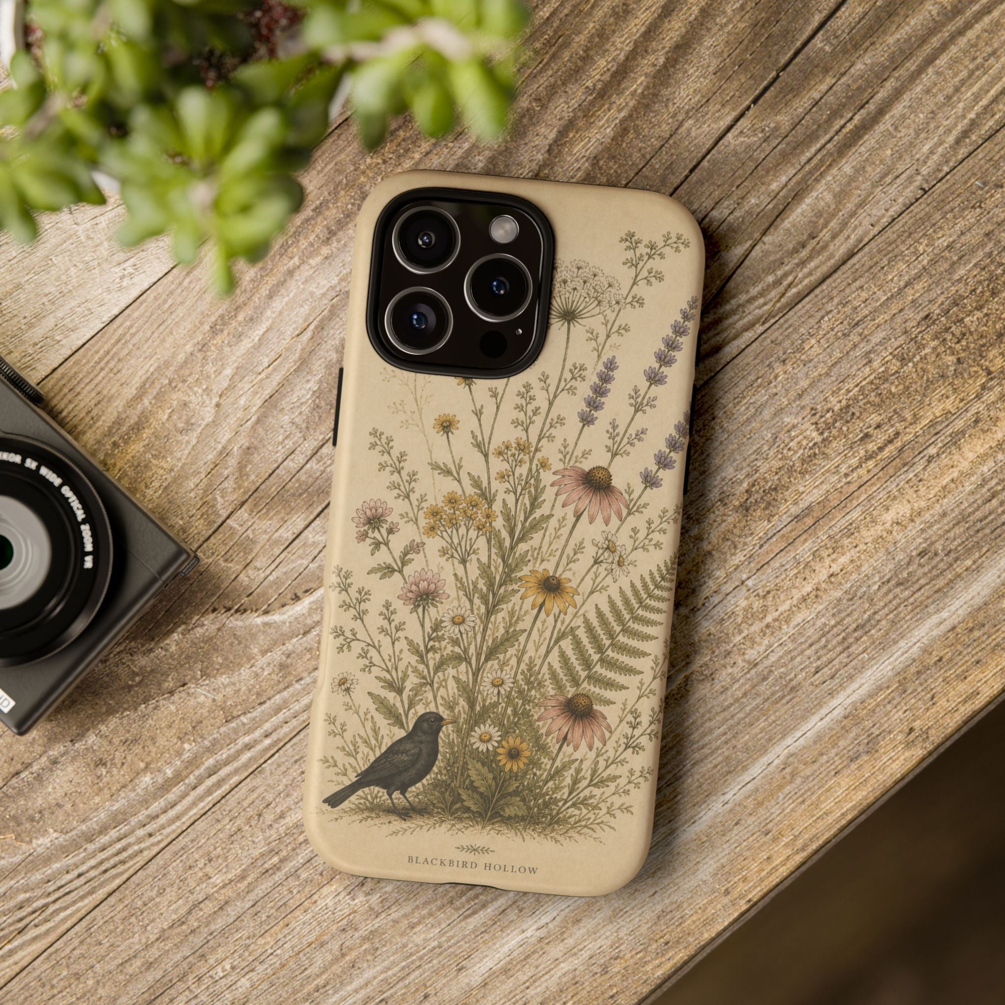 Vintage Botanical iPhone Case for iPhone 15–17, Wildflower Meadow