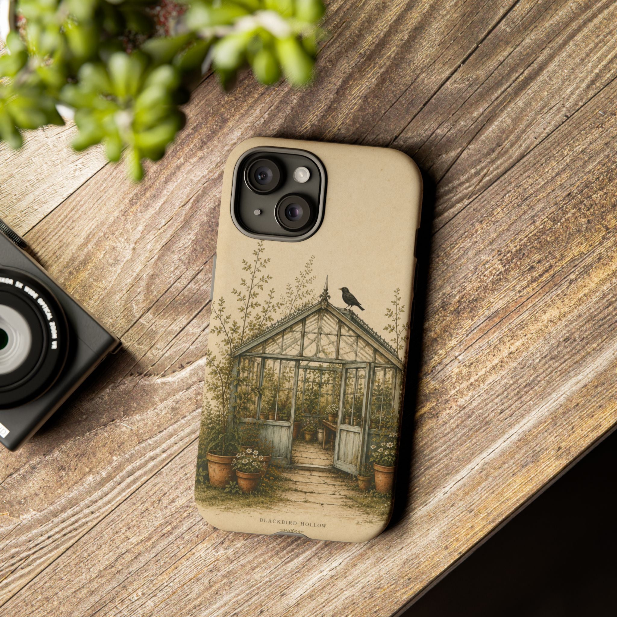 Vintage Greenhouse iPhone Case for iPhone 15–17, Botanical Art