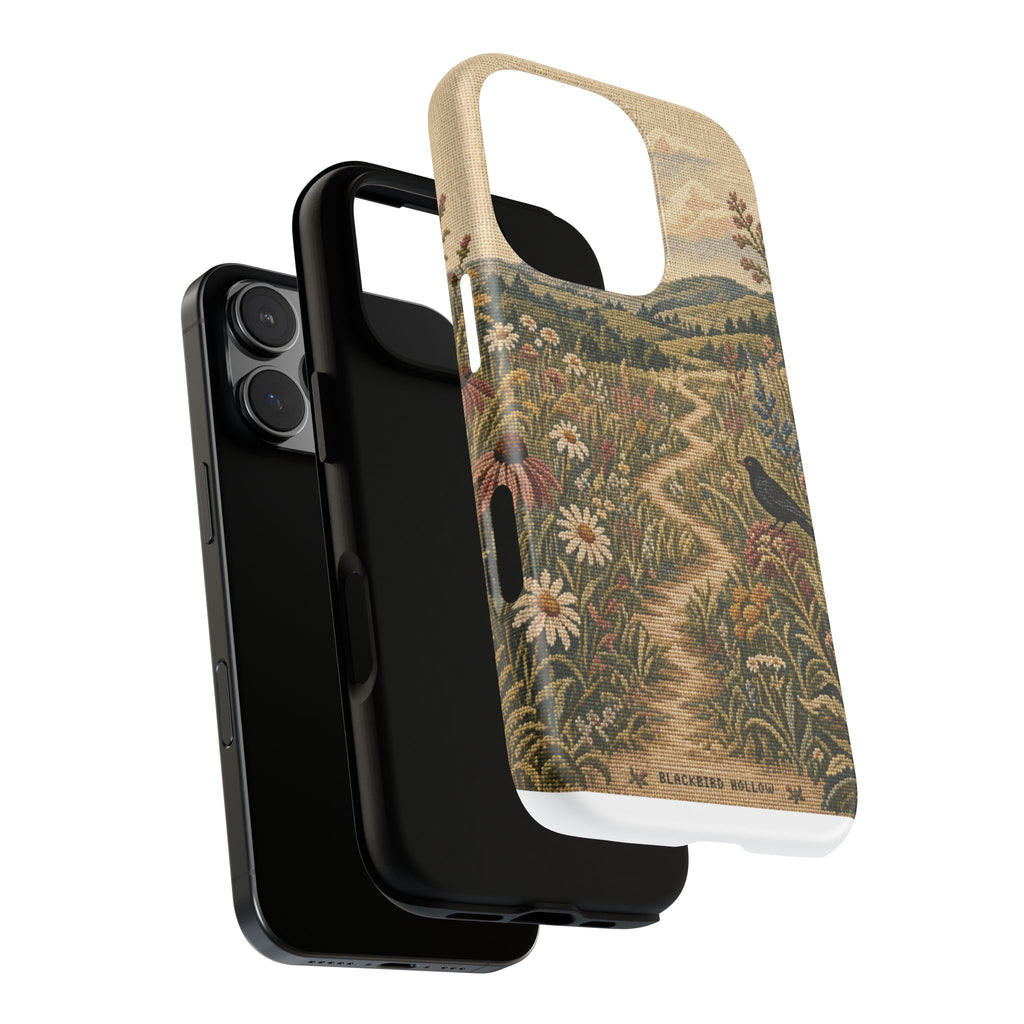 Floral Matte iPhone Case for iPhone 15–17, Needlepoint Meadow