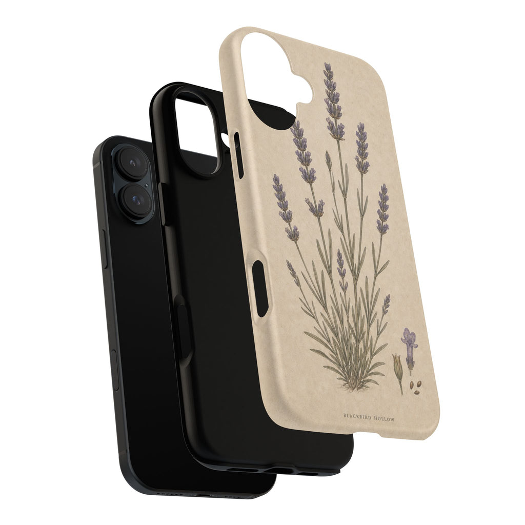 Vintage Lavender iPhone Case for iPhone 15–17, Botanical Art