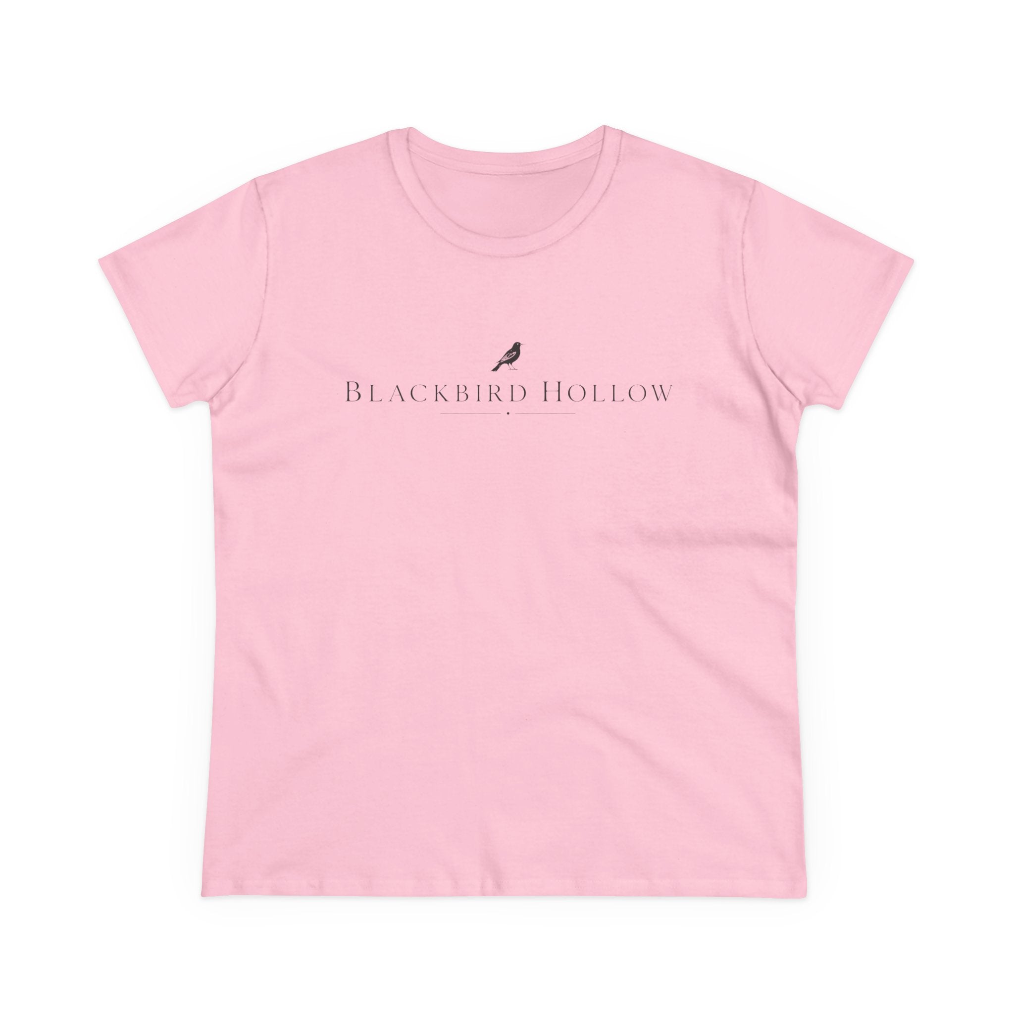 Blackbird Hollow Women's Tee — Minimal Script Logo Cotton Shirt
