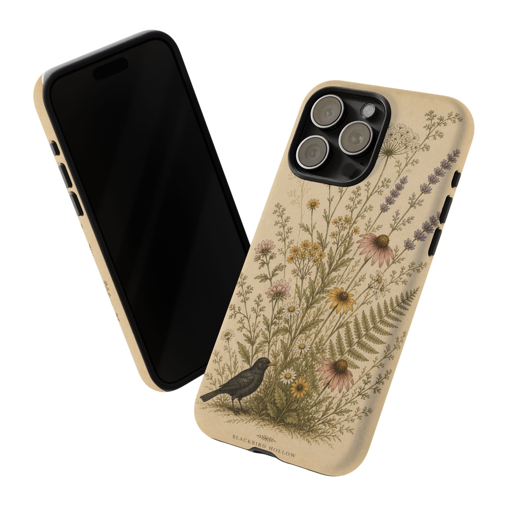 Vintage Botanical iPhone Case for iPhone 15–17, Wildflower Meadow