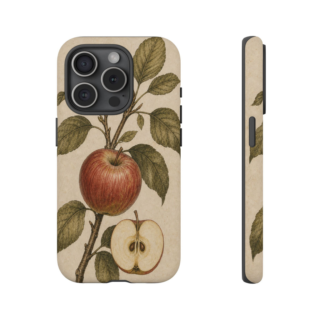 Vintage Botanical iPhone Case for iPhone 15–17, Heirloom Apple