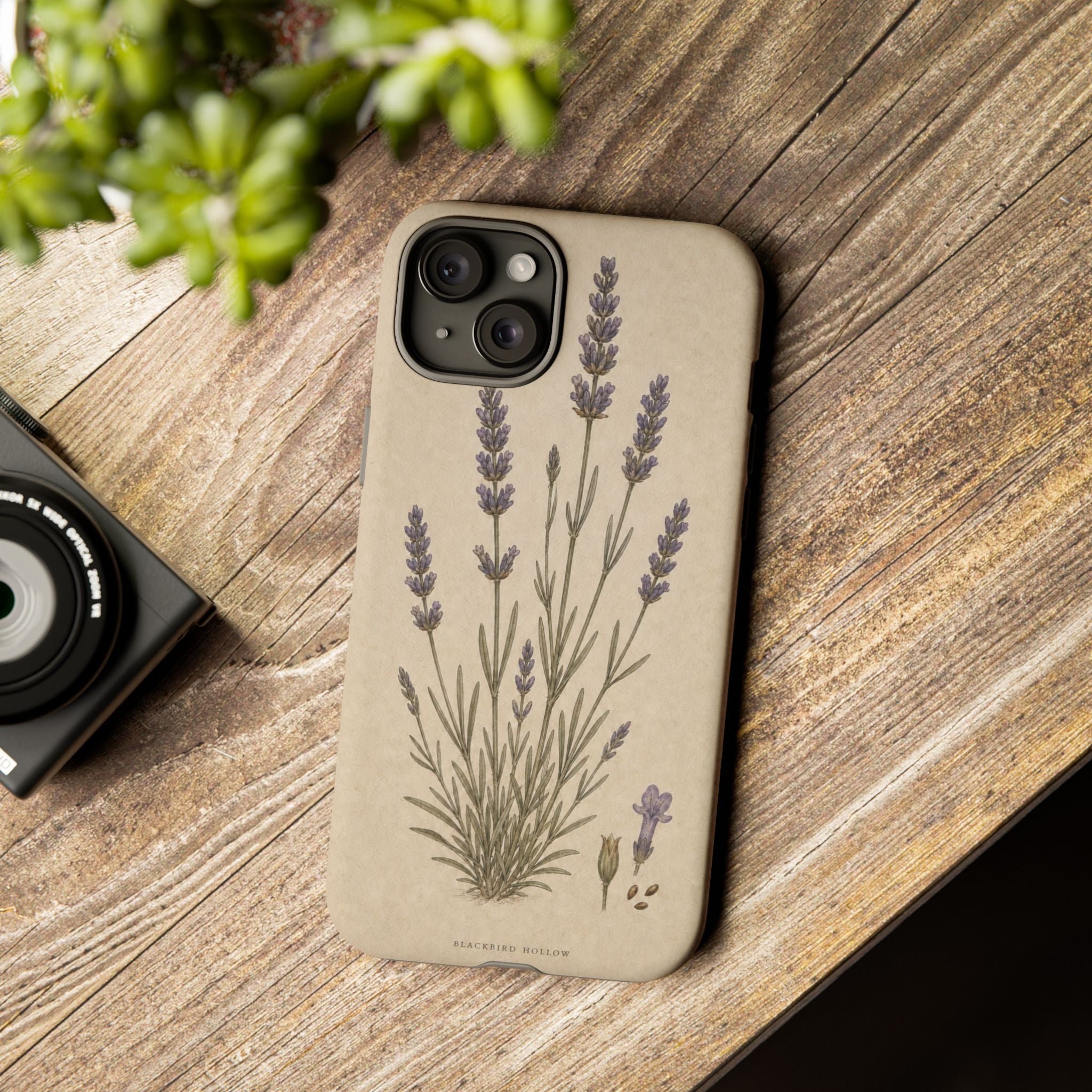 Vintage Lavender iPhone Case for iPhone 15–17, Botanical Art