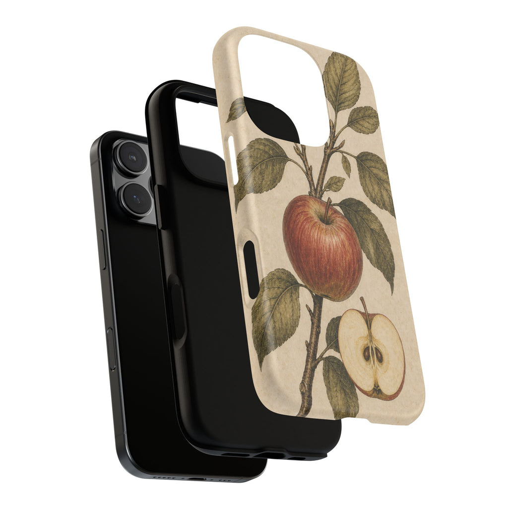 Vintage Botanical iPhone Case for iPhone 15–17, Heirloom Apple