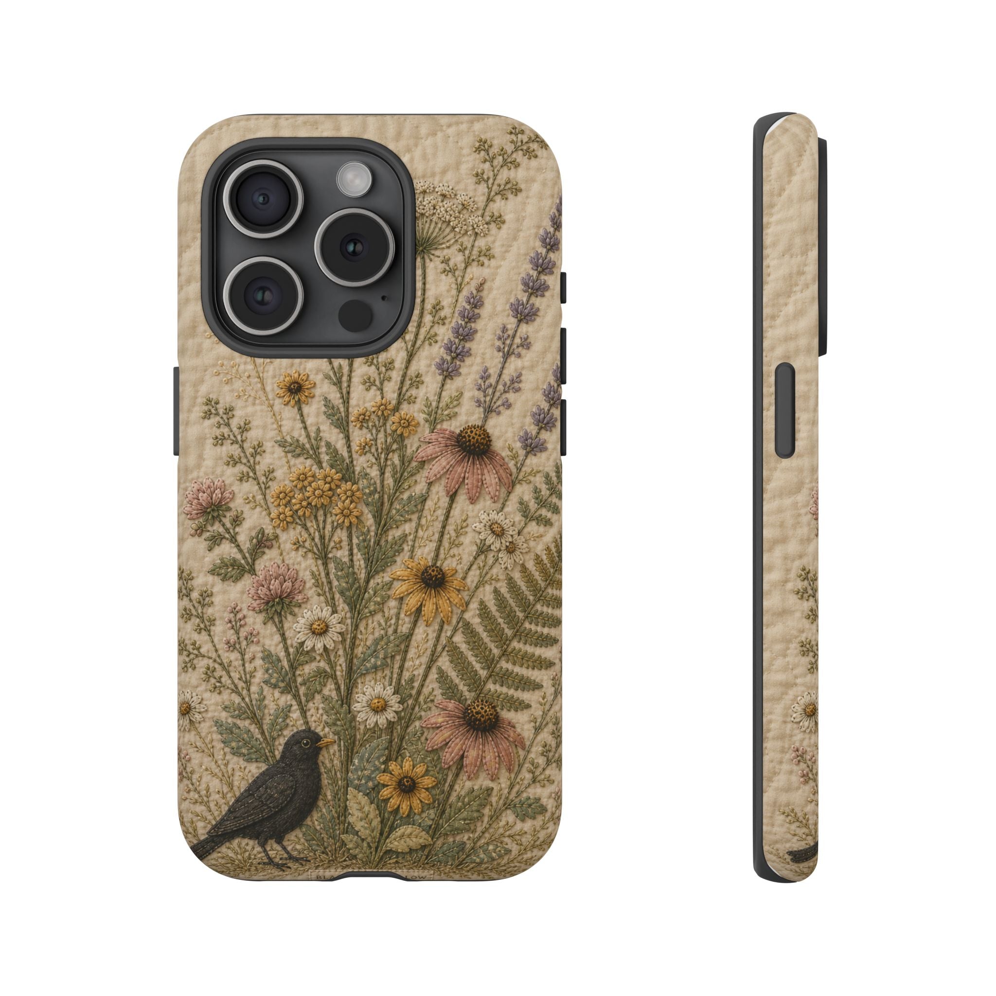 Floral Matte iPhone Case for iPhone 15–17, Quilted Meadow