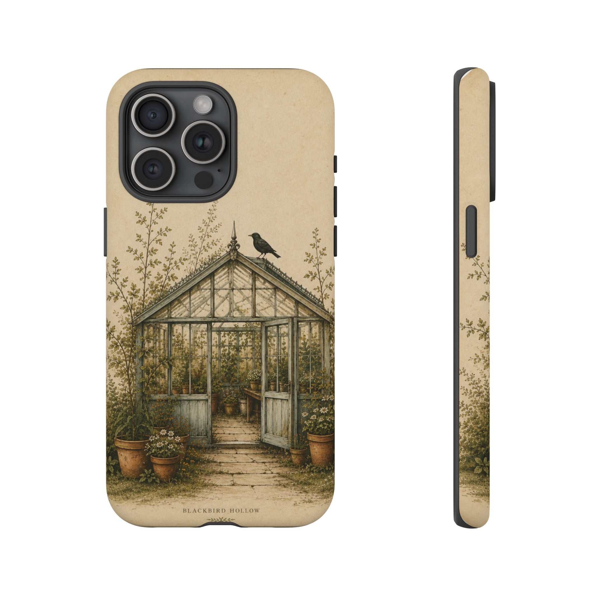 Vintage Greenhouse iPhone Case for iPhone 15–17, Botanical Art