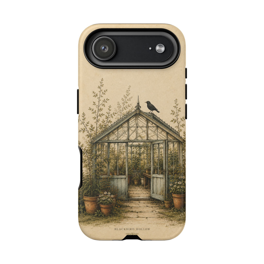 Vintage Greenhouse iPhone Case for iPhone 15–17, Botanical Art