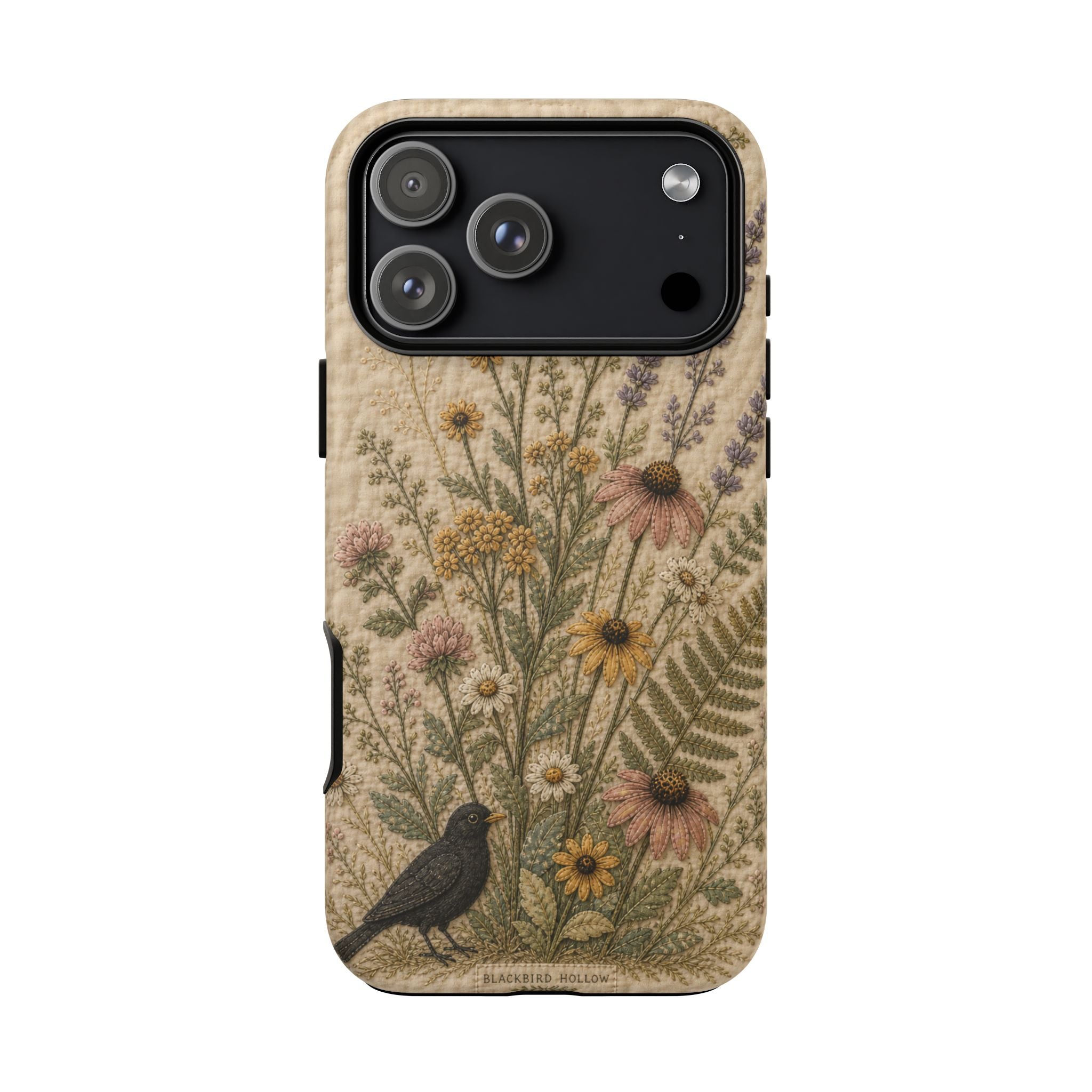 Floral Matte iPhone Case for iPhone 15–17, Quilted Meadow