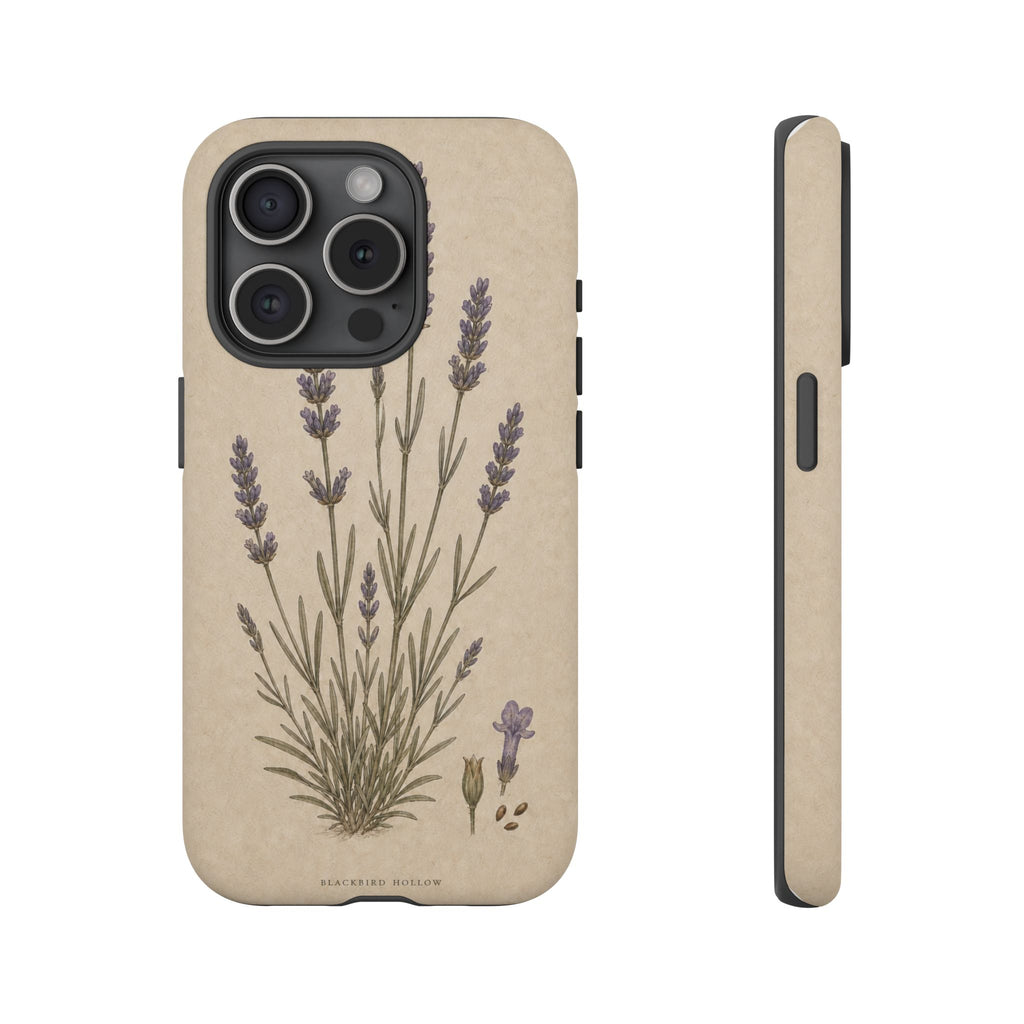 Vintage Lavender iPhone Case for iPhone 15–17, Botanical Art