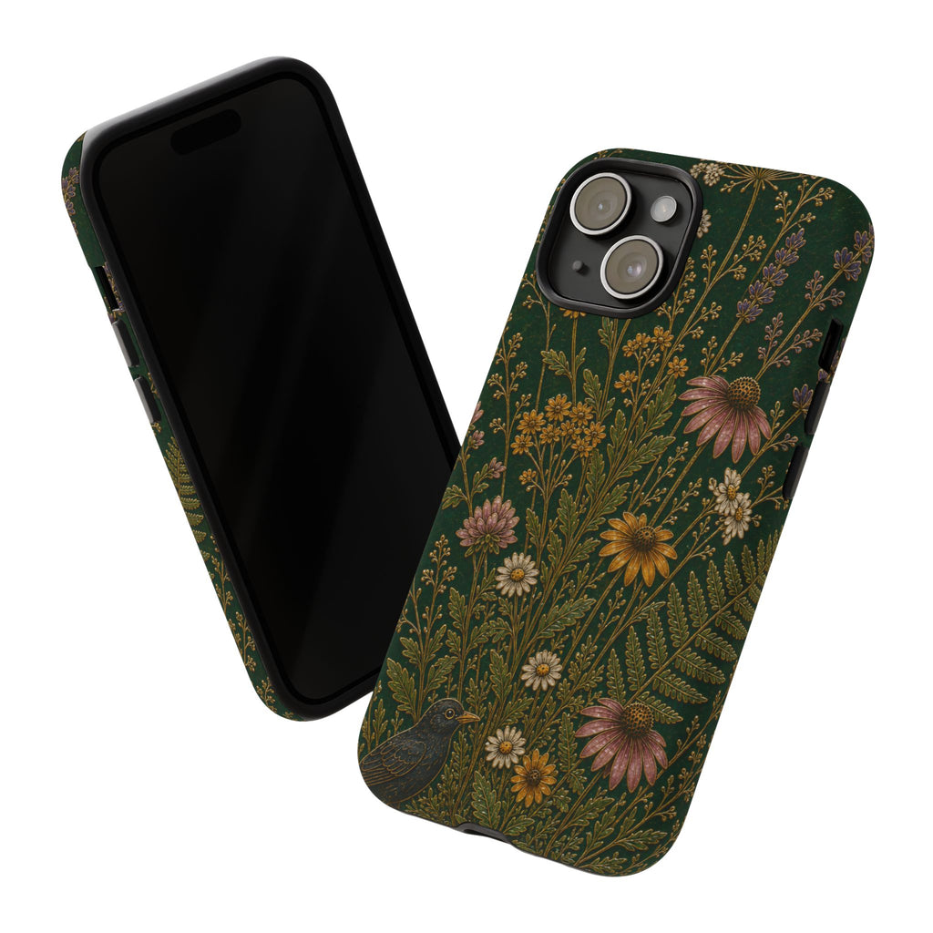 Floral Matte iPhone Case for iPhone 15–17, Cloisonné Meadow