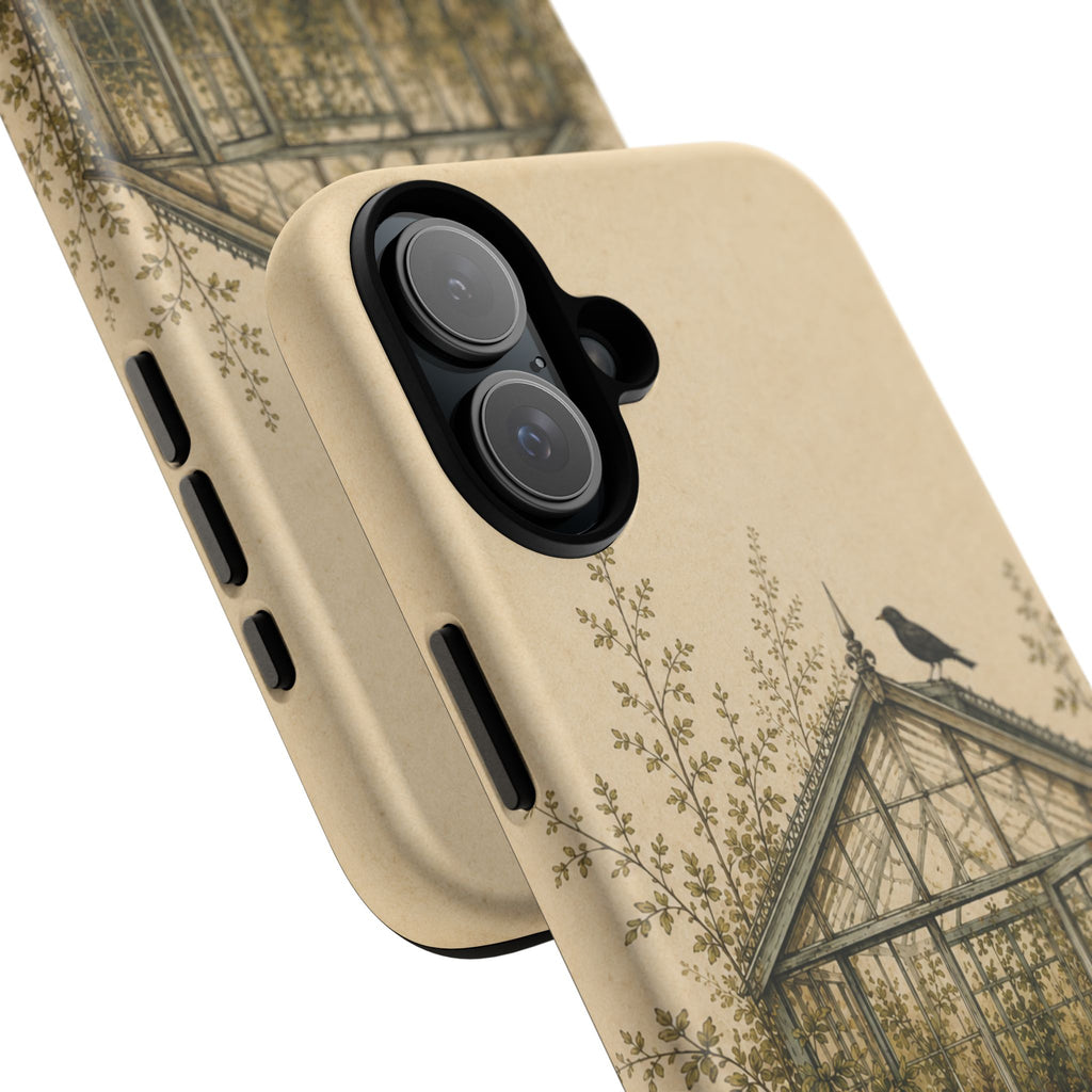 Vintage Greenhouse iPhone Case for iPhone 15–17, Botanical Art