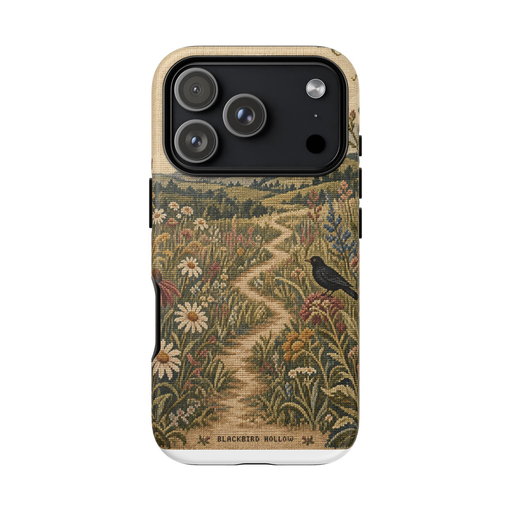 Floral Matte iPhone Case for iPhone 15–17, Needlepoint Meadow