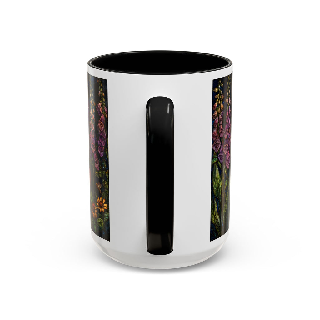 Stained Glass Floral Coffee Mug, Wildflower Garden Design