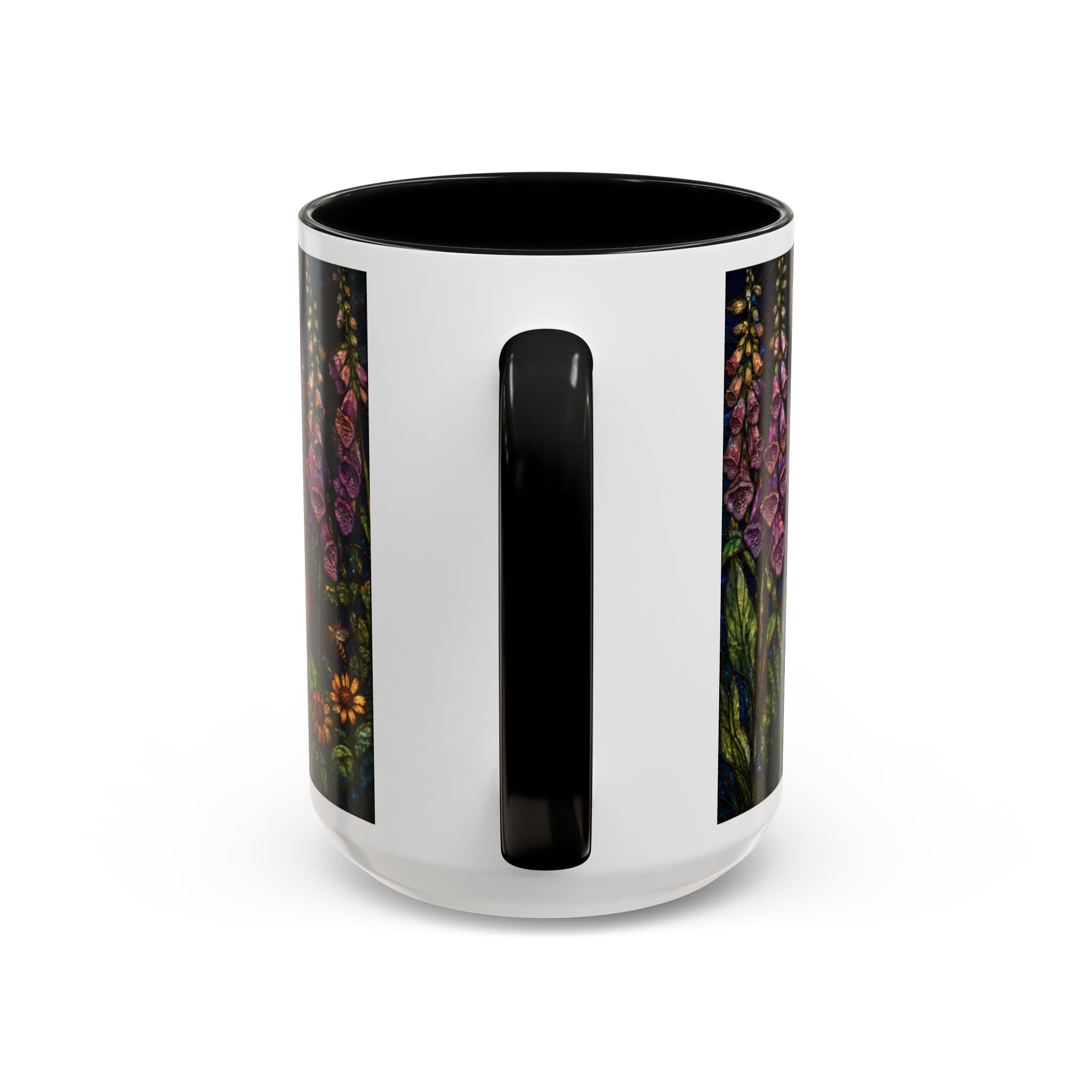 Stained Glass Floral Coffee Mug, Wildflower Garden Design