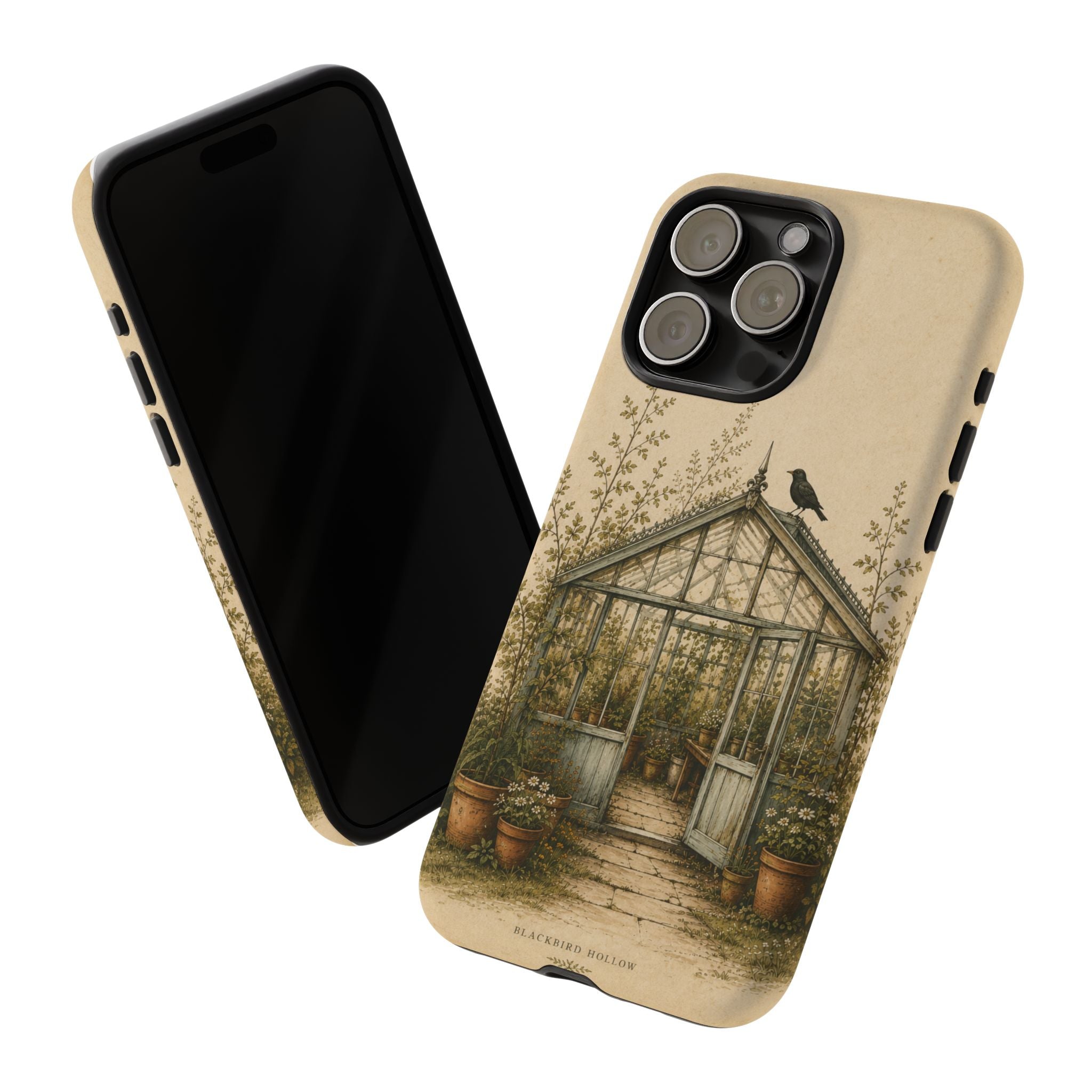 Vintage Greenhouse iPhone Case for iPhone 15–17, Botanical Art