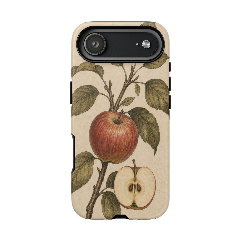 Vintage Botanical iPhone Case for iPhone 15–17, Heirloom Apple