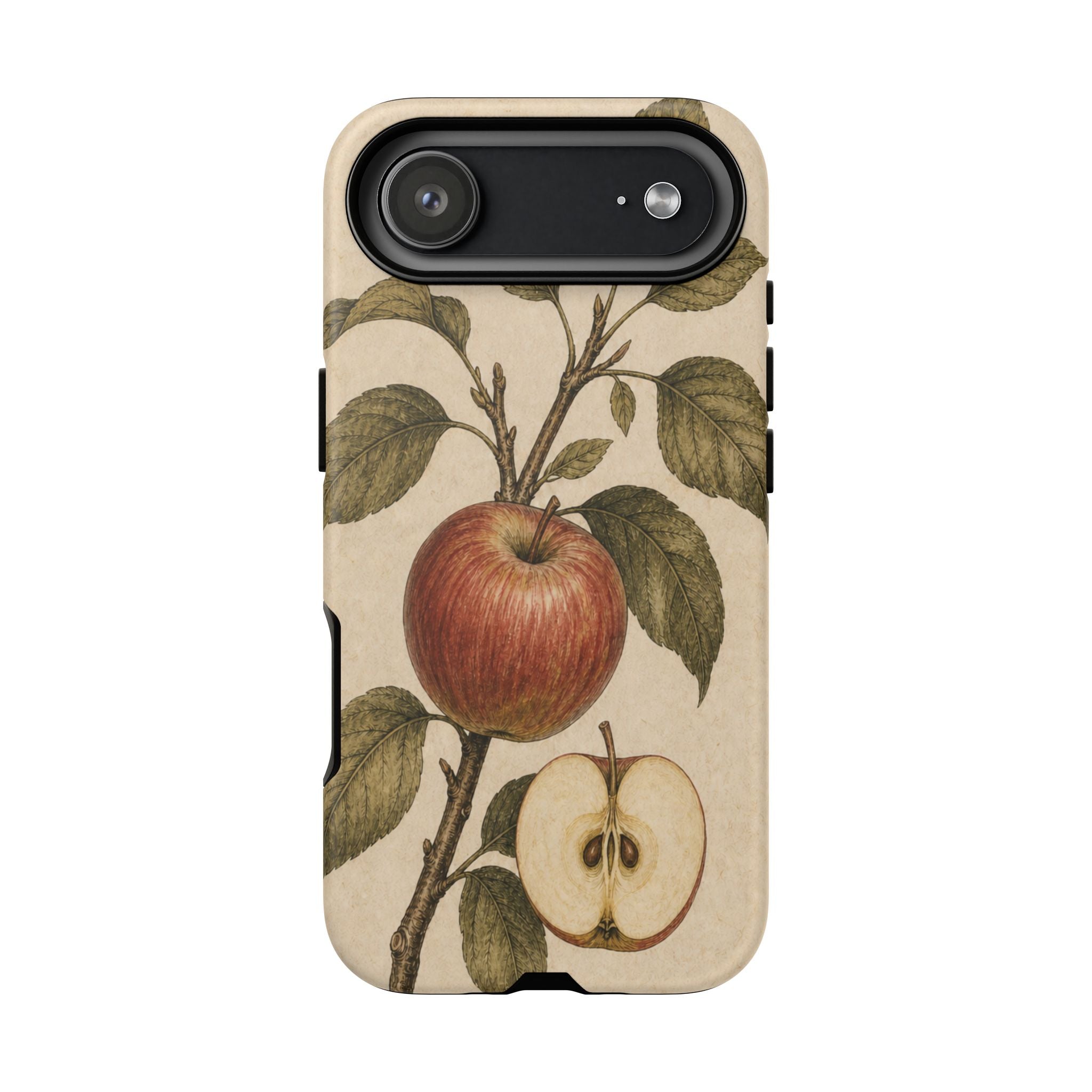 Vintage Botanical iPhone Case for iPhone 15–17, Heirloom Apple