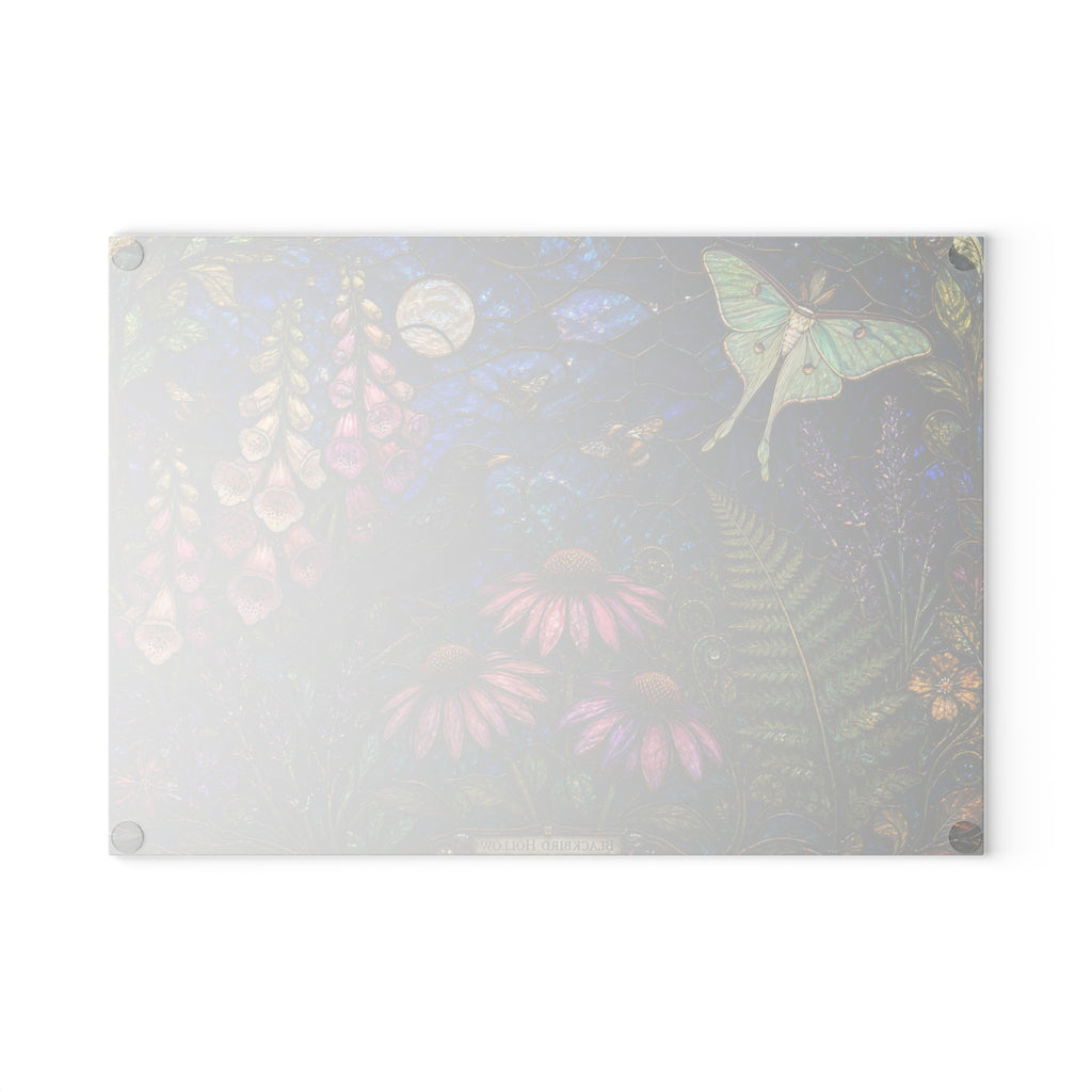 Stained Glass Cutting Board, Wildflower Garden Kitchen Decor