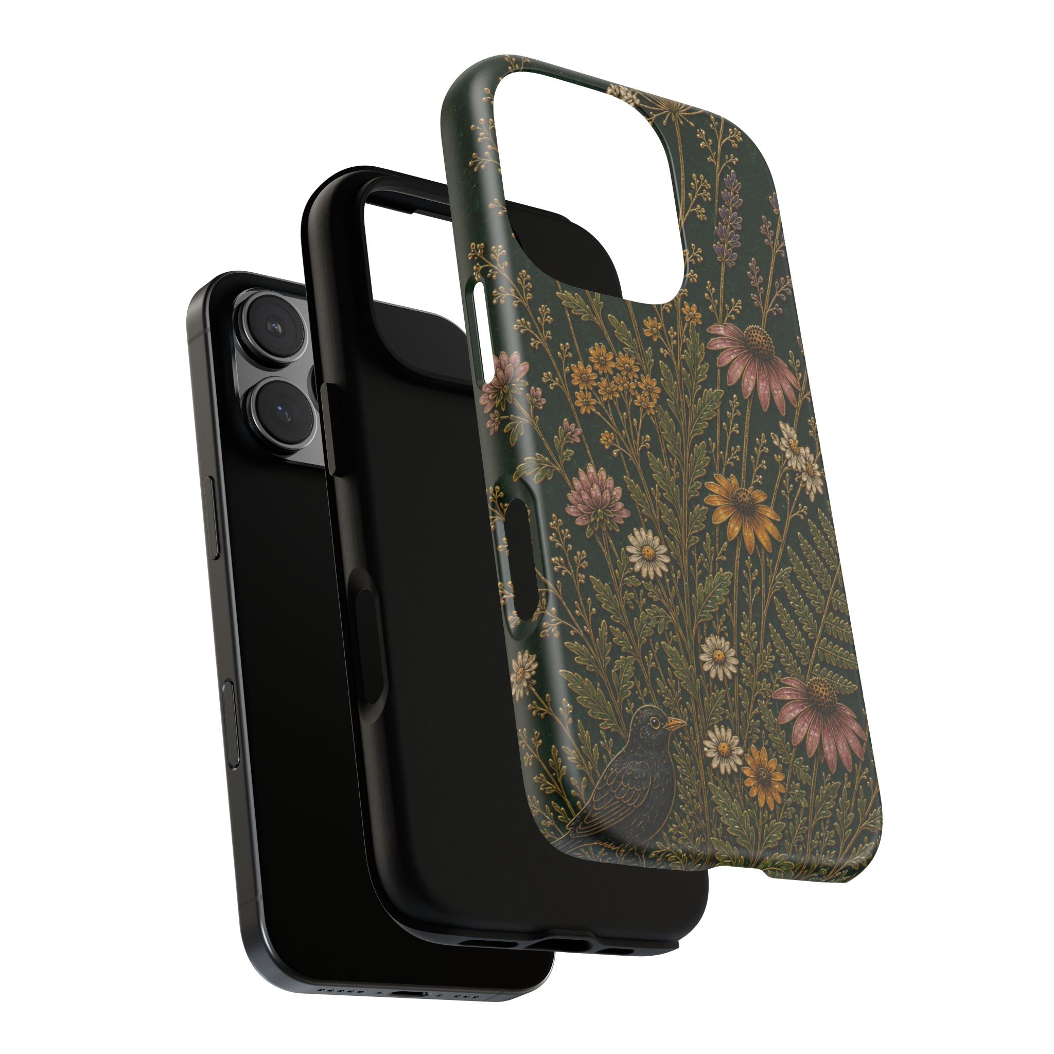 Floral Matte iPhone Case for iPhone 15–17, Cloisonné Meadow