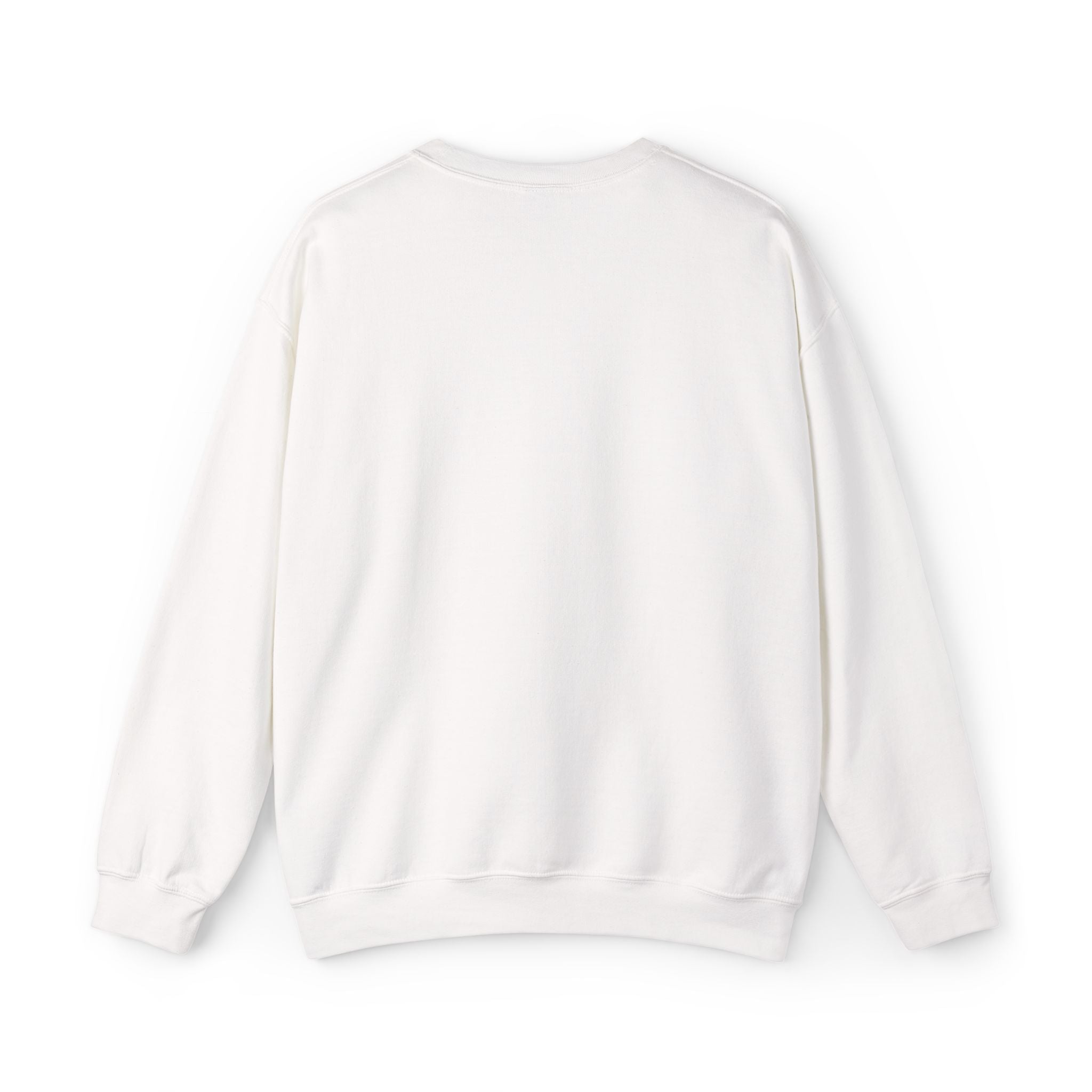 White Crewneck Sweatshirt with Embroidered Patch — Blackbird Graphic
