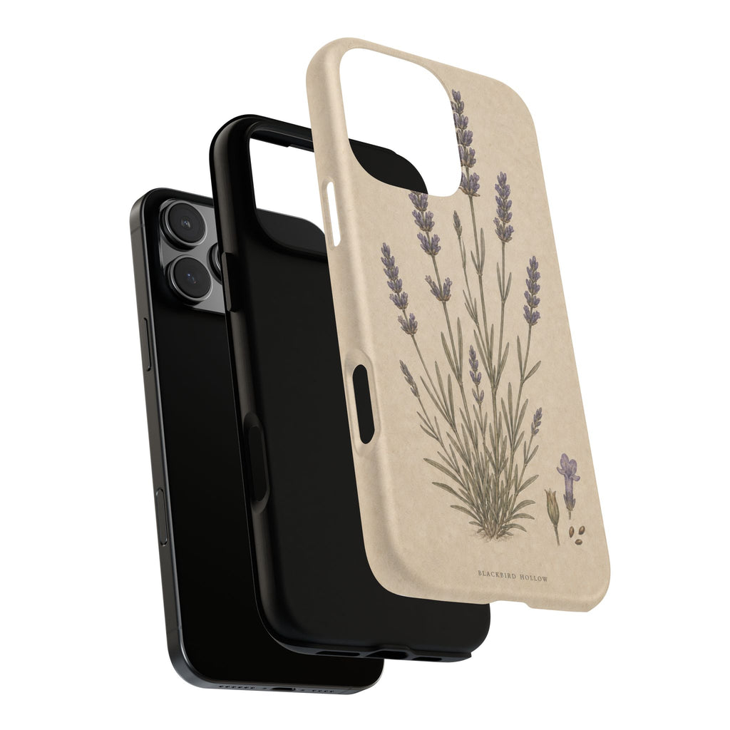 Vintage Lavender iPhone Case for iPhone 15–17, Botanical Art