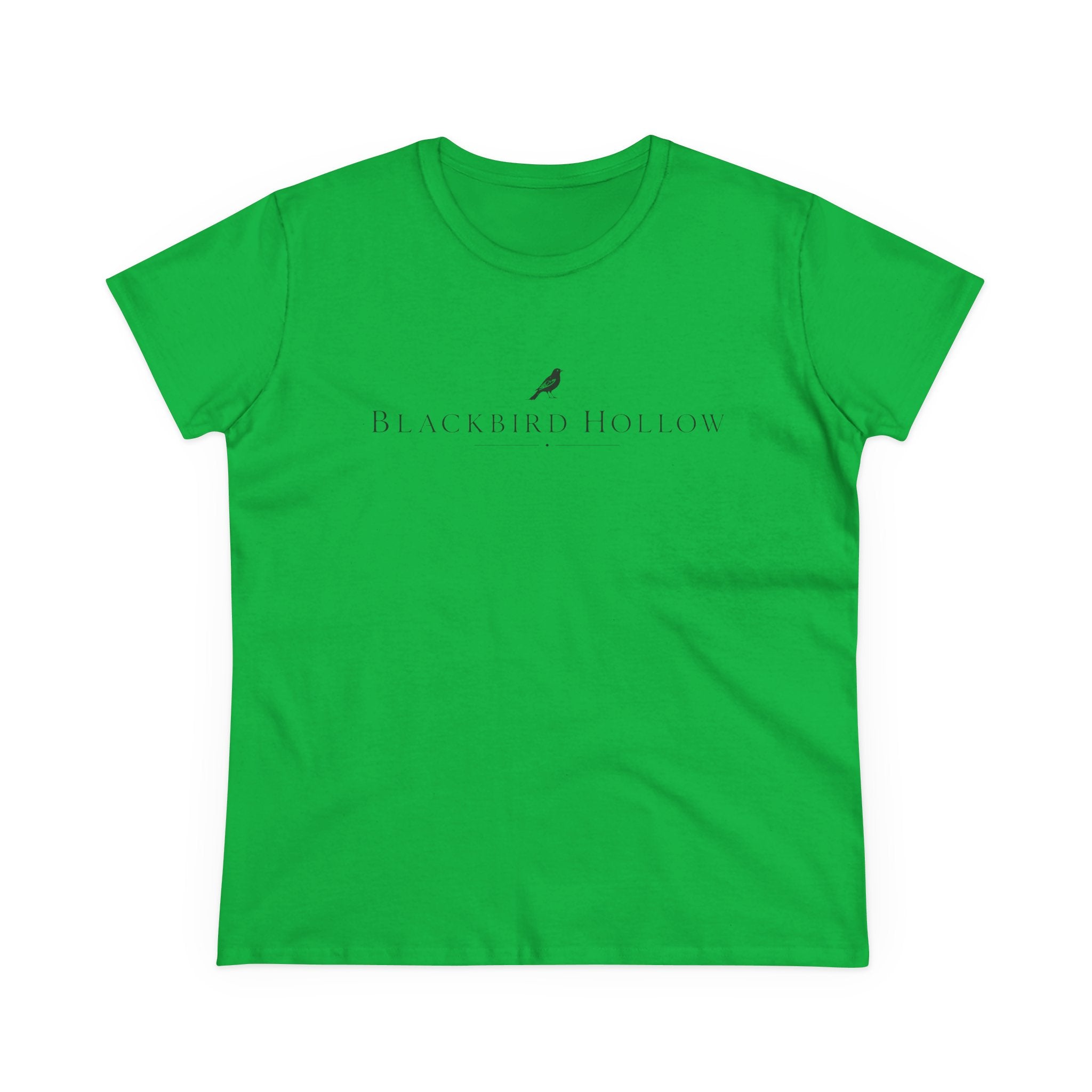 Blackbird Hollow Women's Tee — Minimal Script Logo Cotton Shirt