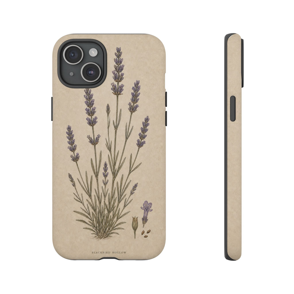 Vintage Lavender iPhone Case for iPhone 15–17, Botanical Art