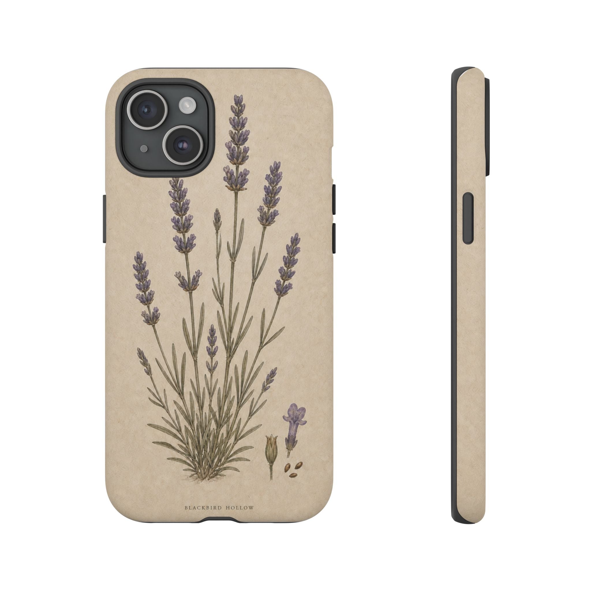 Vintage Lavender iPhone Case for iPhone 15–17, Botanical Art