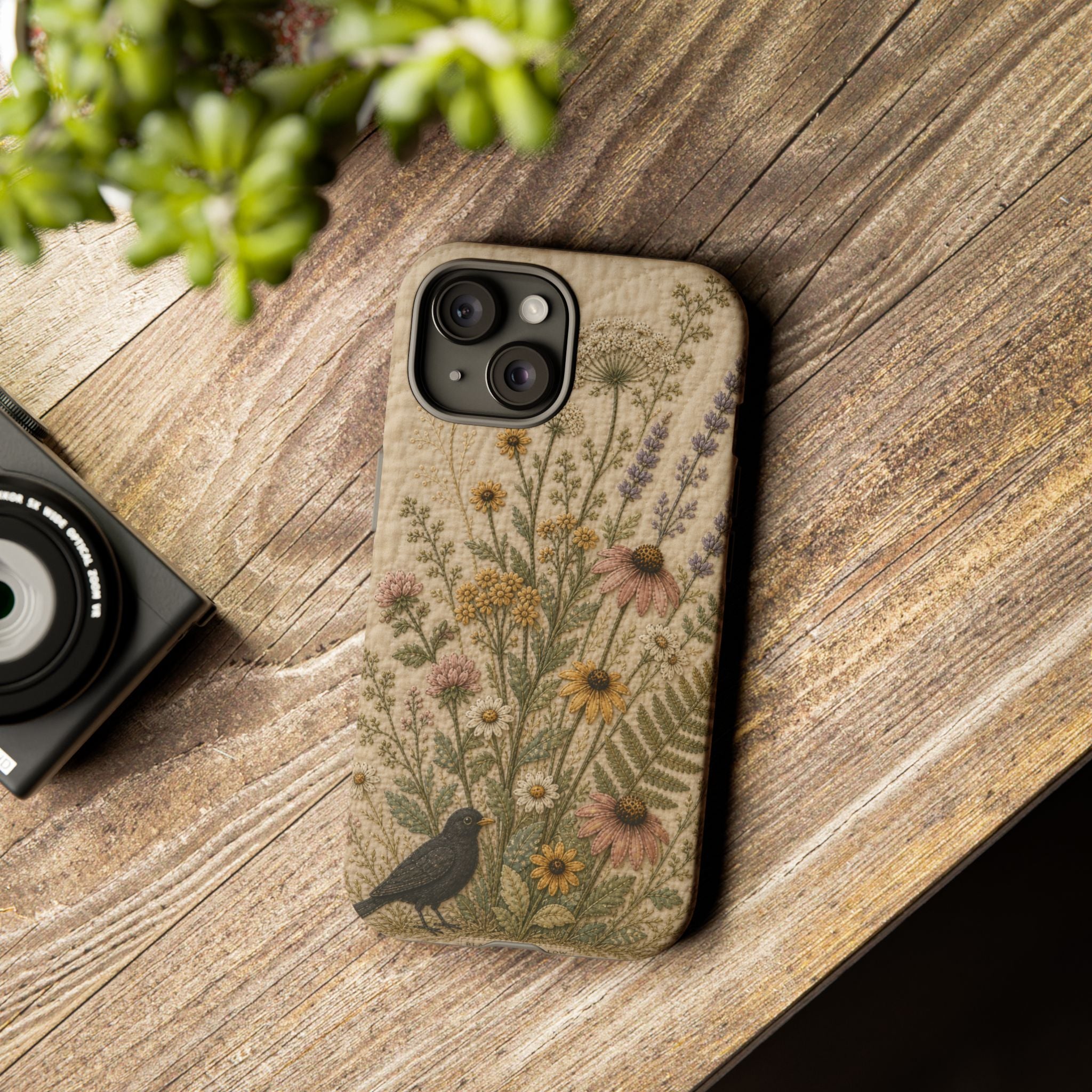 Floral Matte iPhone Case for iPhone 15–17, Quilted Meadow