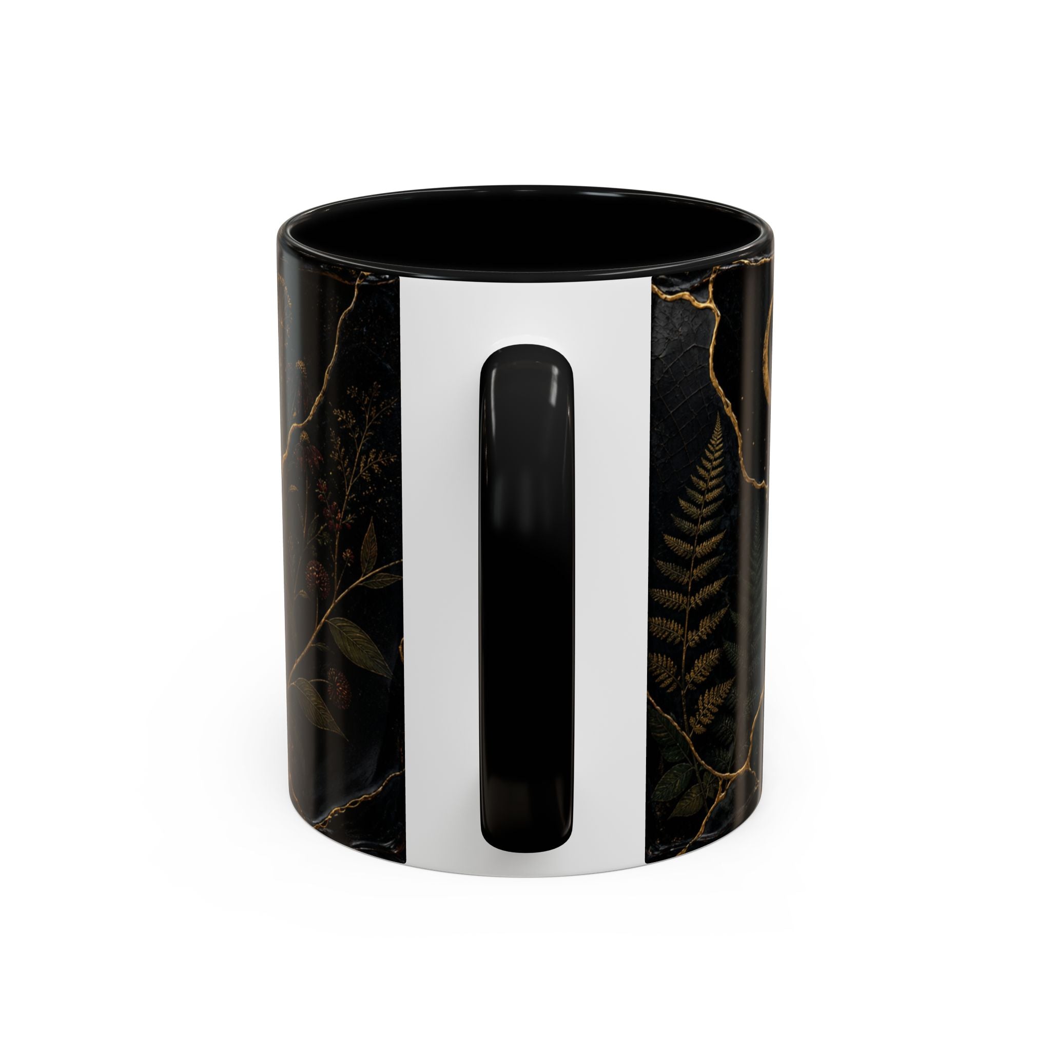 Botanical Coffee Mug, Kintsugi Night Garden Design