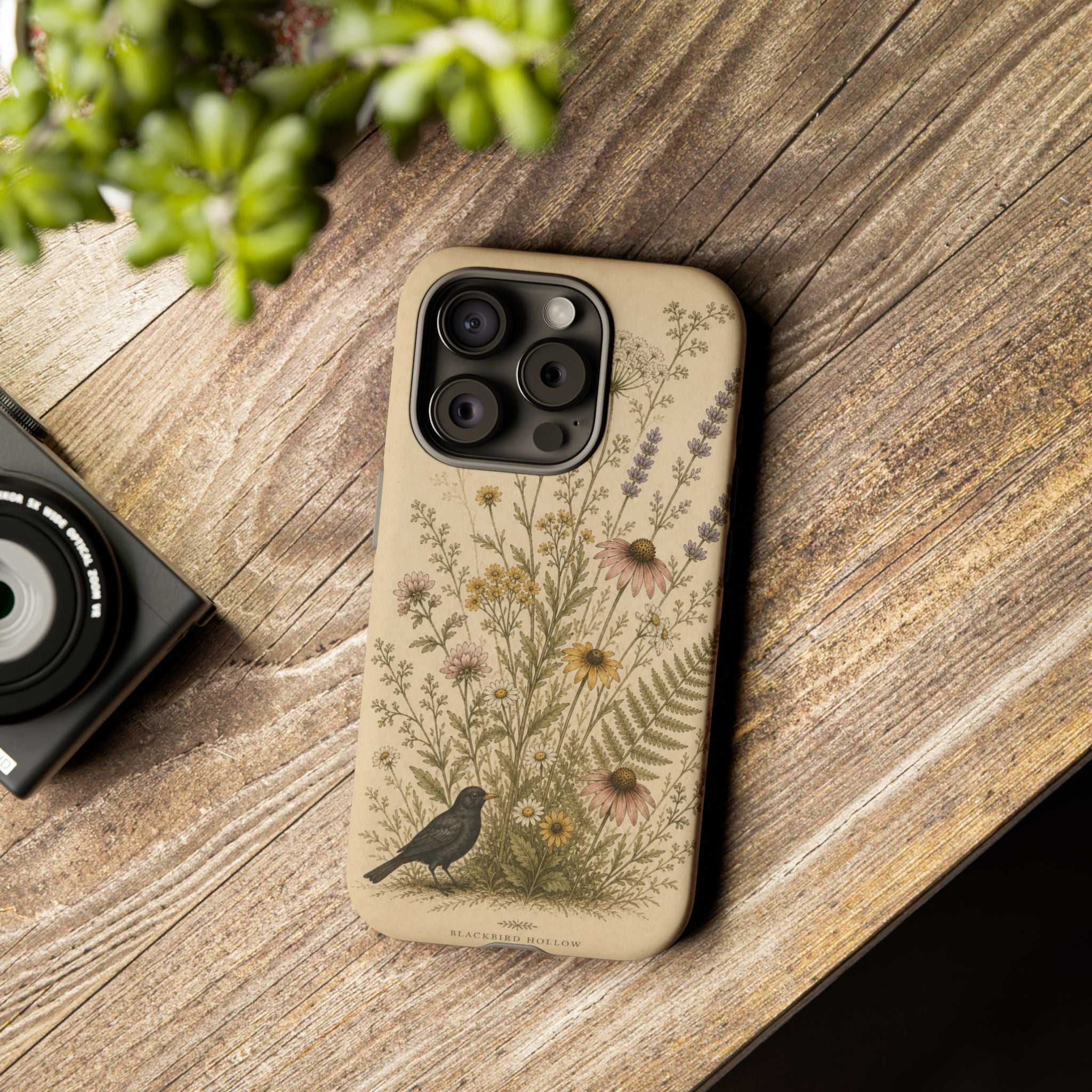 Vintage Botanical iPhone Case for iPhone 15–17, Wildflower Meadow
