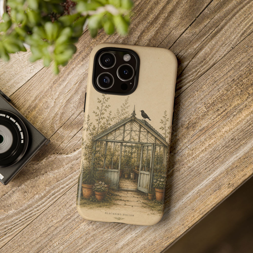 Vintage Greenhouse iPhone Case for iPhone 15–17, Botanical Art