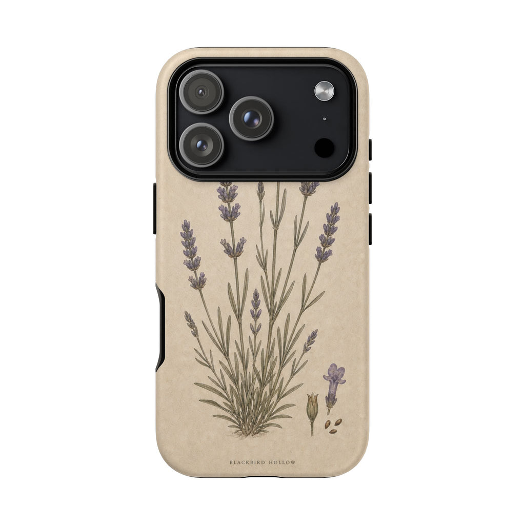 Vintage Lavender iPhone Case for iPhone 15–17, Botanical Art