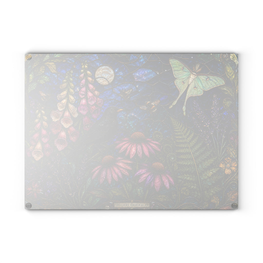 Stained Glass Cutting Board, Wildflower Garden Kitchen Decor