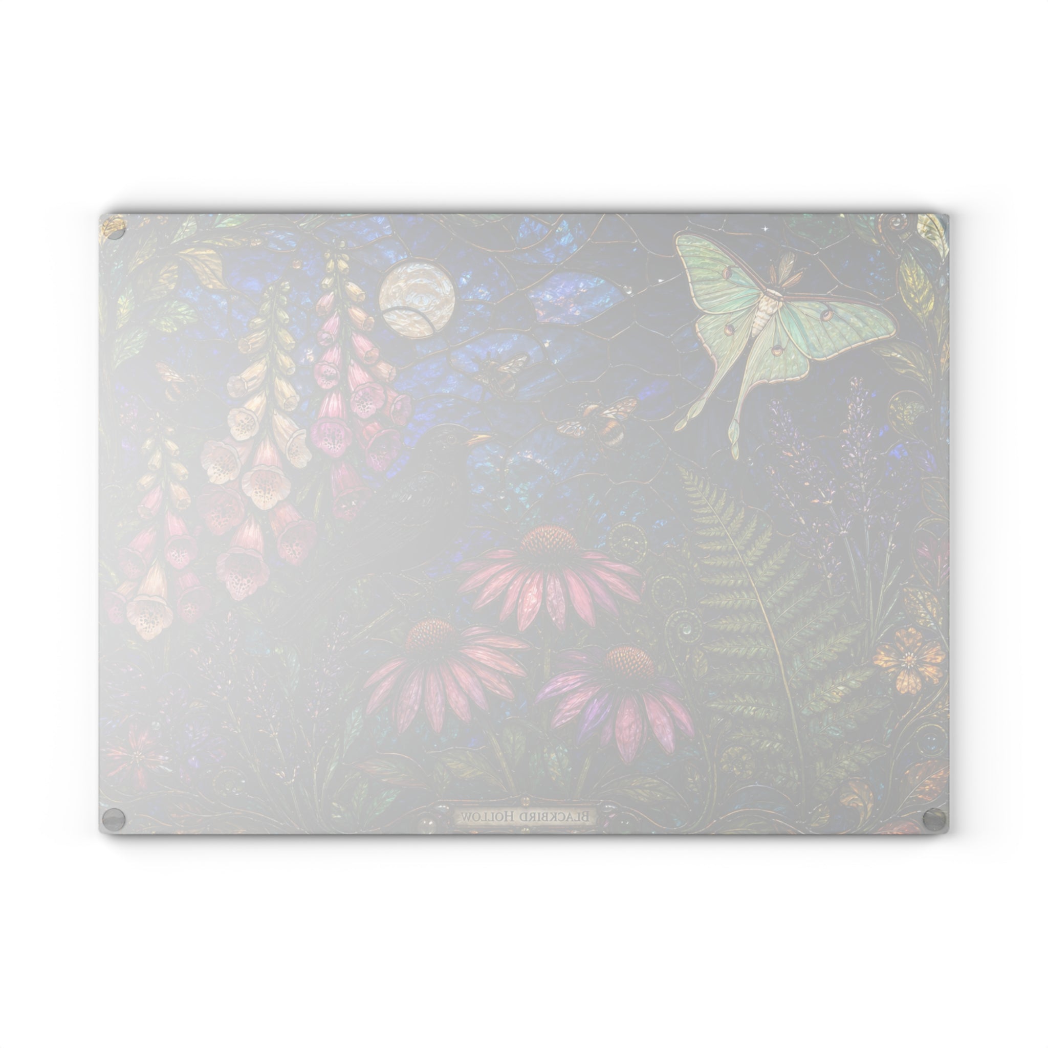 Stained Glass Cutting Board, Wildflower Garden Kitchen Decor
