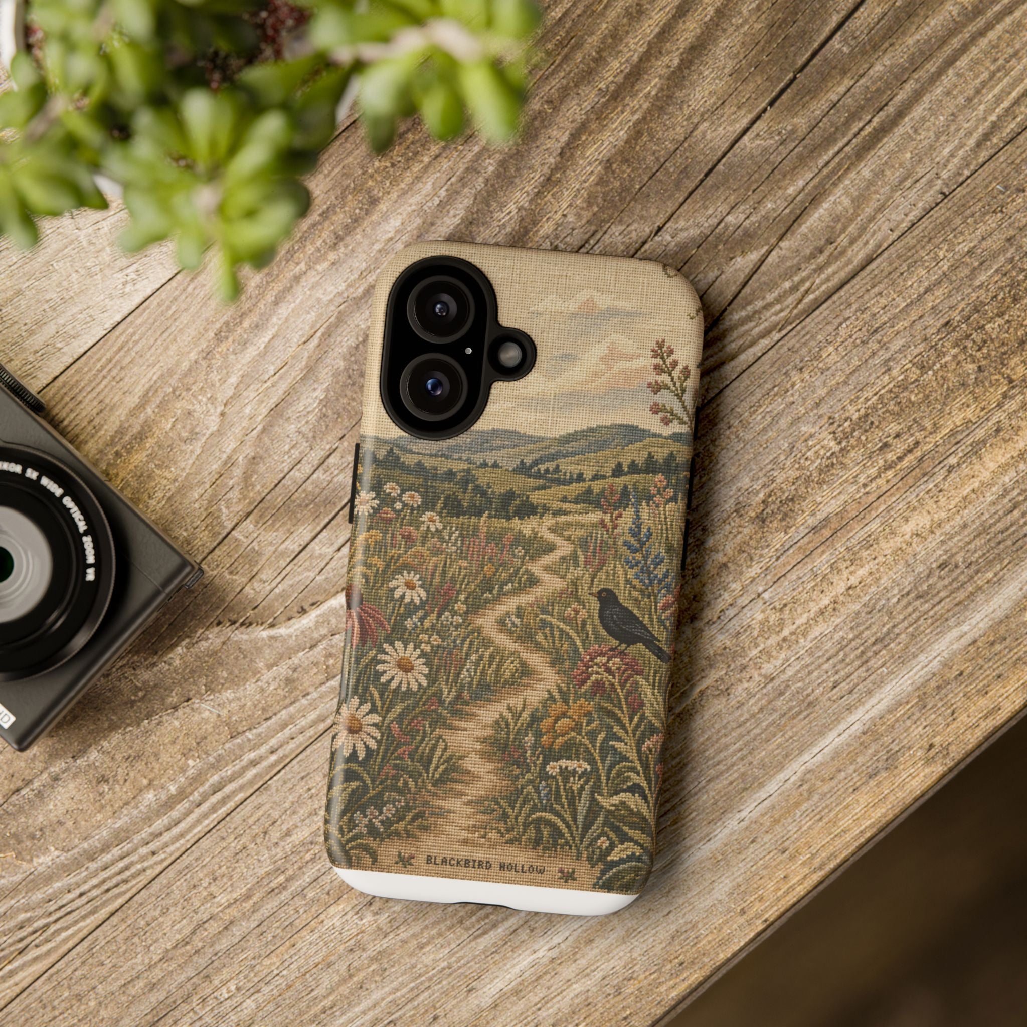 Floral Matte iPhone Case for iPhone 15–17, Needlepoint Meadow