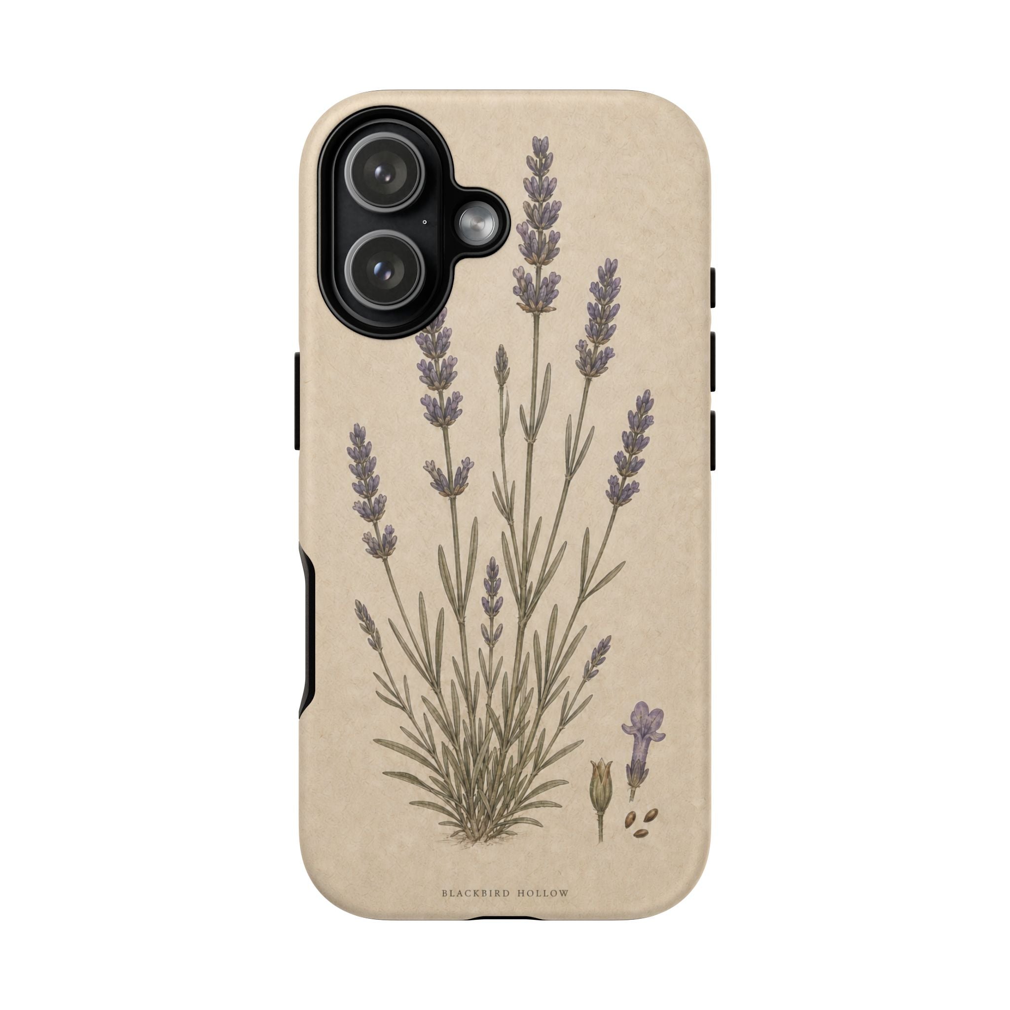 Vintage Lavender iPhone Case for iPhone 15–17, Botanical Art