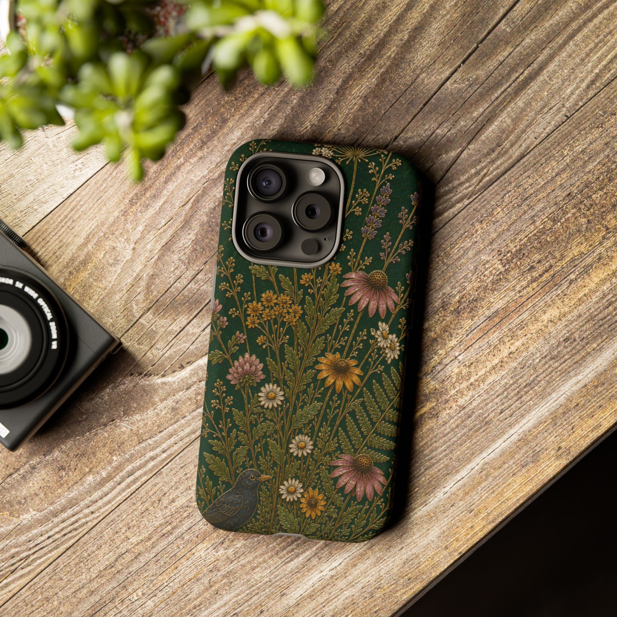 Floral Matte iPhone Case for iPhone 15–17, Cloisonné Meadow