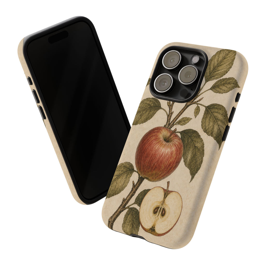 Vintage Botanical iPhone Case for iPhone 15–17, Heirloom Apple