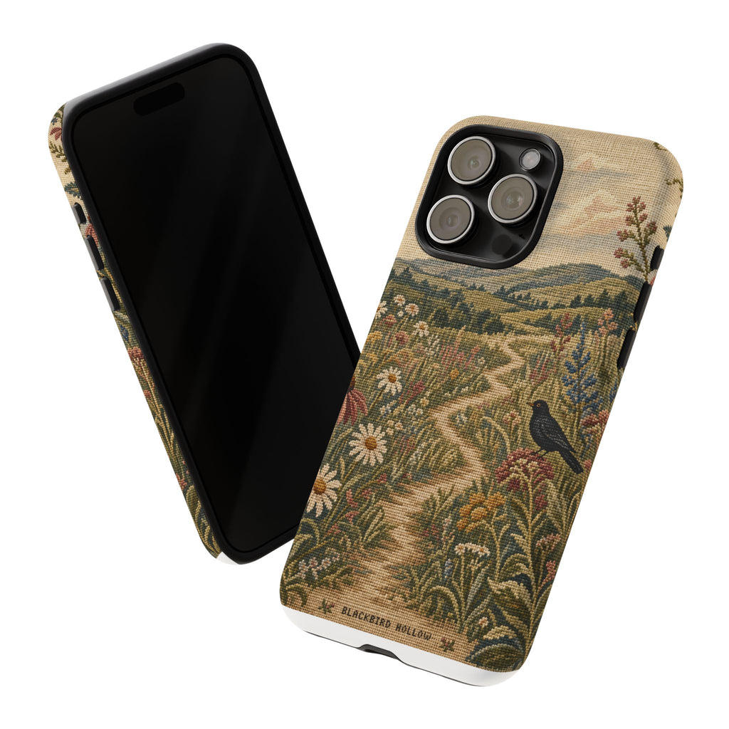 Floral Matte iPhone Case for iPhone 15–17, Needlepoint Meadow